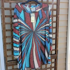 Eloges Colorful Abstract Long Sleeve Tunic